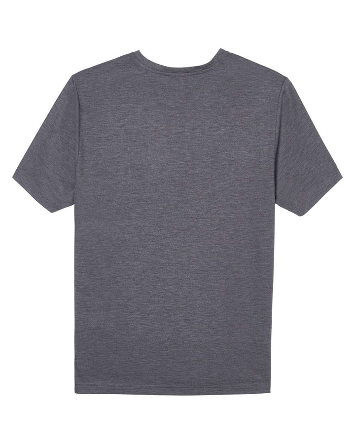 Rear View of Carbon Heather Unisex Fusion ChromaSoft™ Performance T-Shirt - CE111