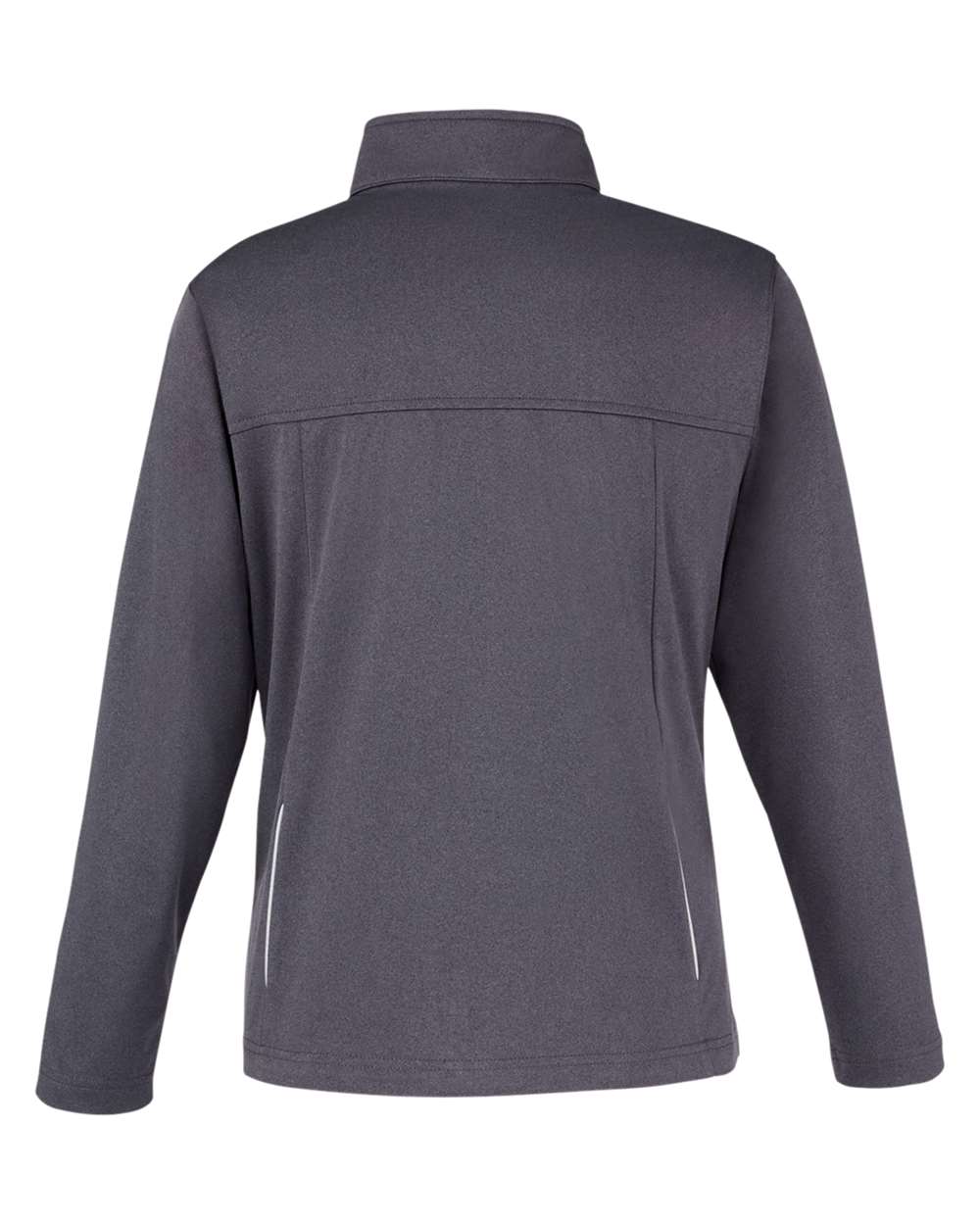Rear View of Carbon Heather Women's Techno Lite Three-Layer Knit Tech-Shell - CE708W