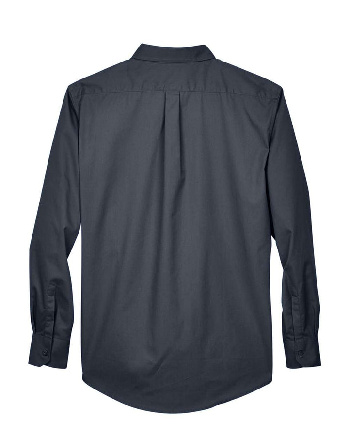 Rear View of Carbon Men's Operate Twill Dress Shirt - 88193