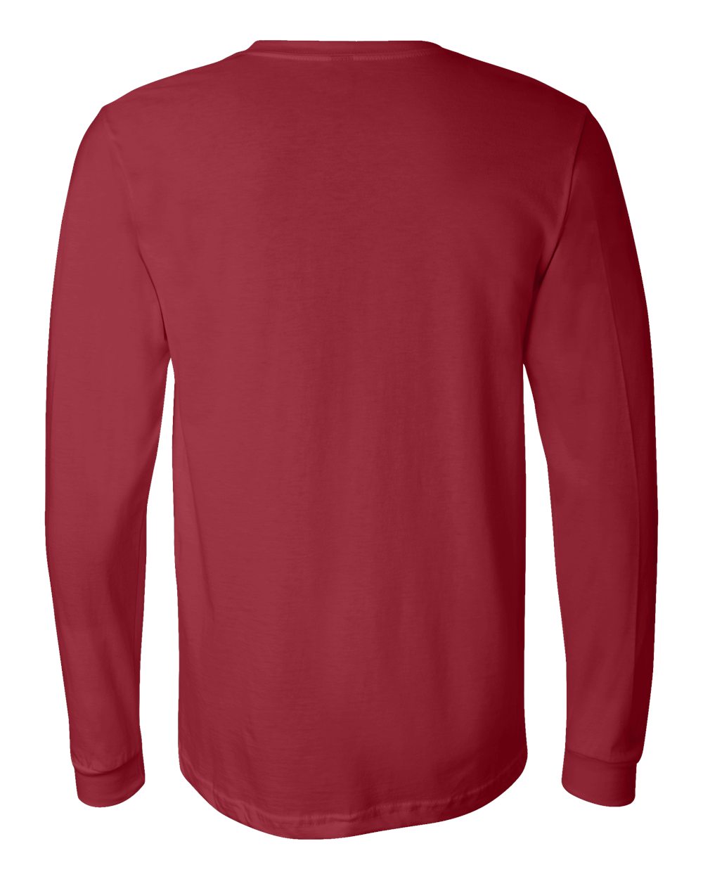 Rear View of Cardinal Jersey Long Sleeve Tee - 3501