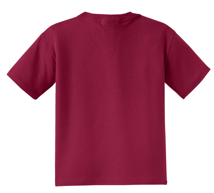 Rear View of Cardinal Jerzees - Youth Dri-Power 50/50 Cotton/Poly T-Shirt. 29B
