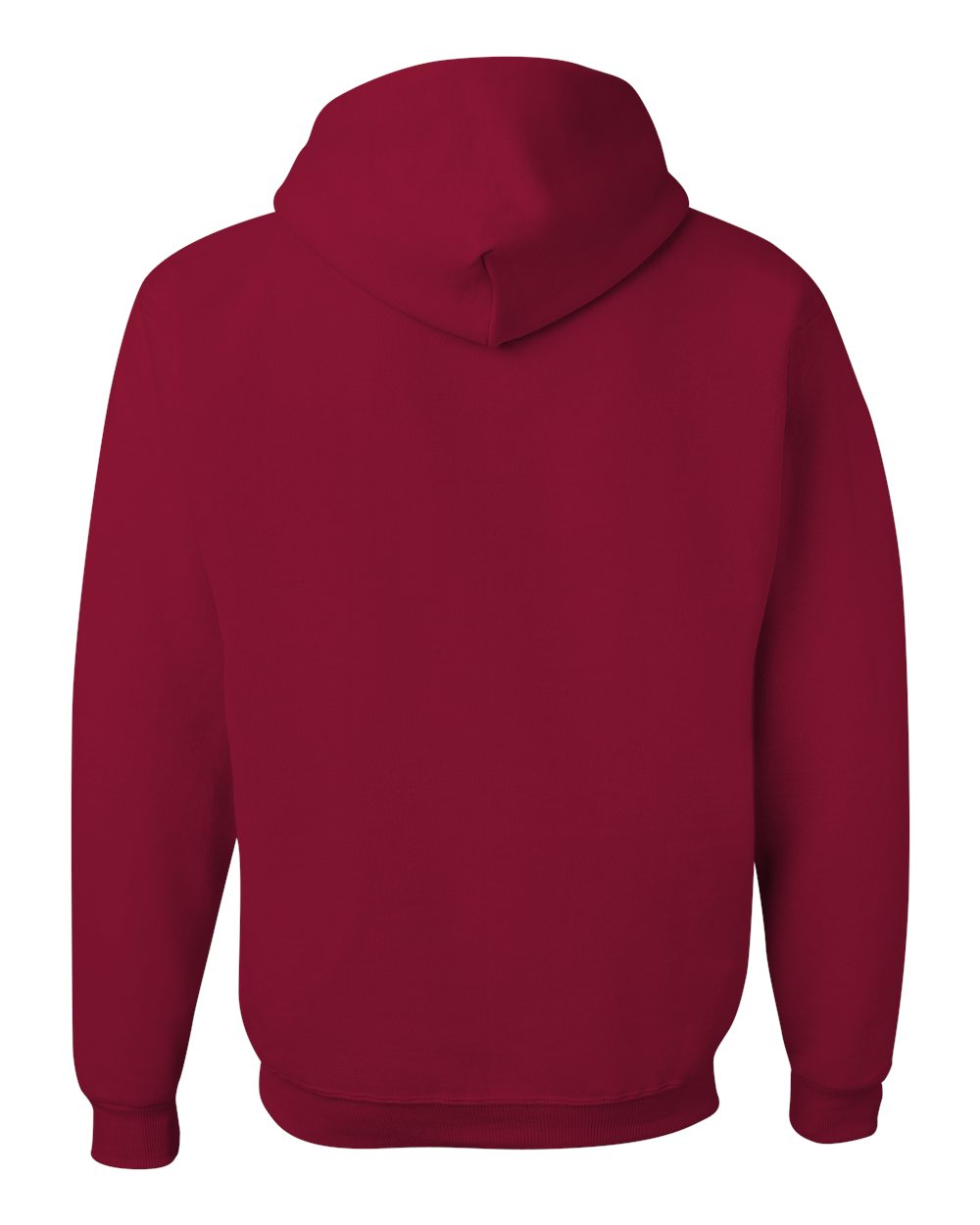 Rear View of Cardinal NuBlend® Hooded Sweatshirt - 996MR