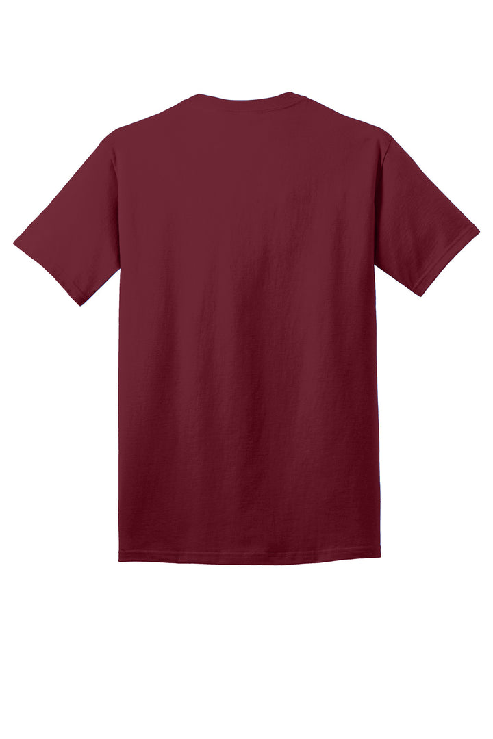 Rear View of Cardinal Port & Company - Core Cotton Tee. PC54