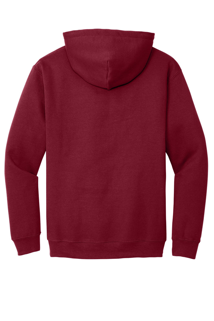 Rear View of Cardinal Red Gildan - Heavy Blend Hooded Sweatshirt. 18500
