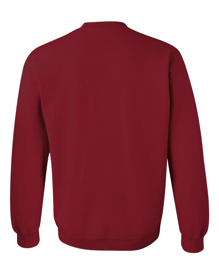 Rear View of Cardinal Red Heavy Blend™ Crewneck Sweatshirt - 18000