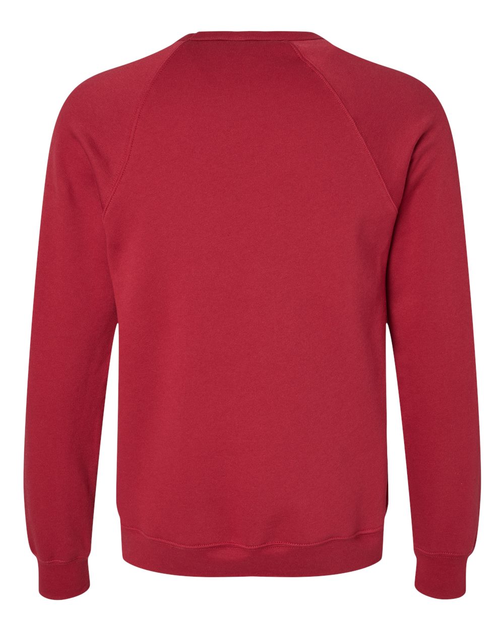 Rear View of Cardinal Sponge Fleece Raglan Crewneck Sweatshirt - 3901