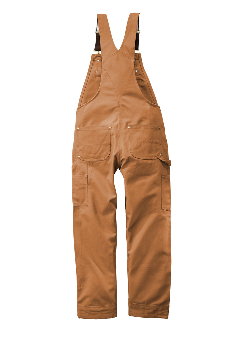 Rear View of CarharttBr Carhartt Duck Unlined Bib Overalls. CT102776