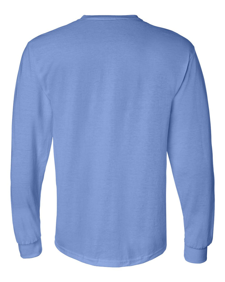 Rear View of Carolina Blue DryBlend® 50/50 Long Sleeve T-Shirt - 8400