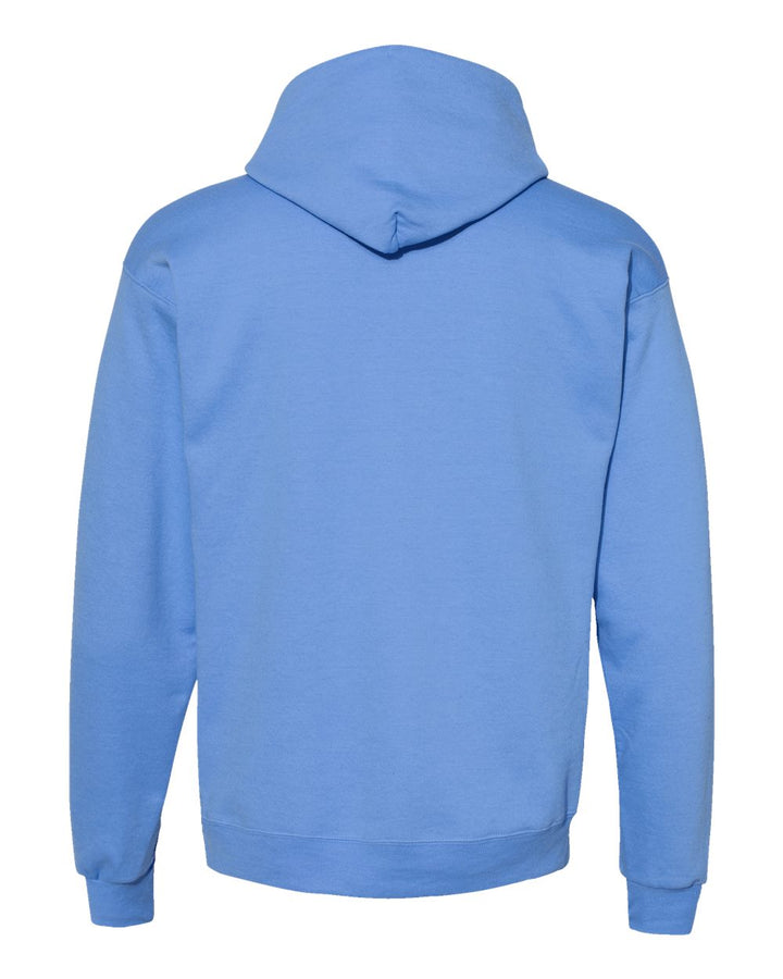 Rear View of Carolina Blue Ecosmart® Hooded Sweatshirt - P170