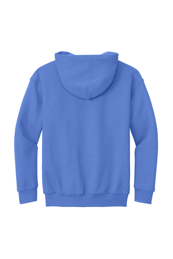 Rear View of Carolina Blue Gildan - Youth Heavy Blend Hooded Sweatshirt. 18500B