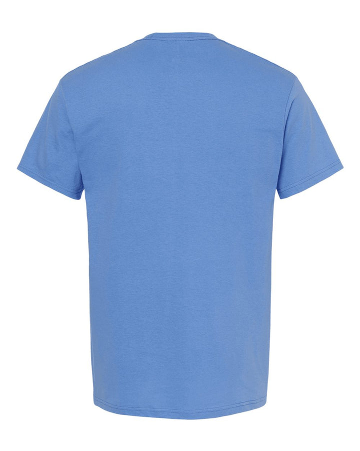 Rear View of Carolina Blue Gold Soft Touch T-Shirt - 4800