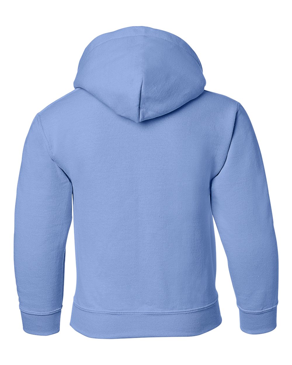 Rear View of Carolina Blue Heavy Blend™ Youth Hooded Sweatshirt - 18500B