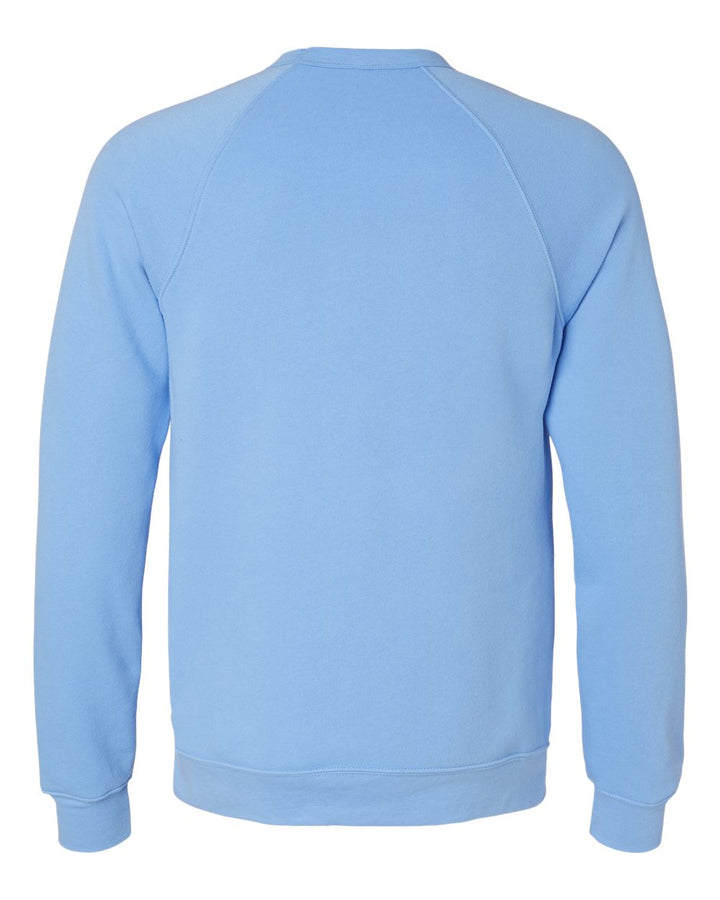 Rear View of Carolina Blue Sponge Fleece Raglan Crewneck Sweatshirt - 3901