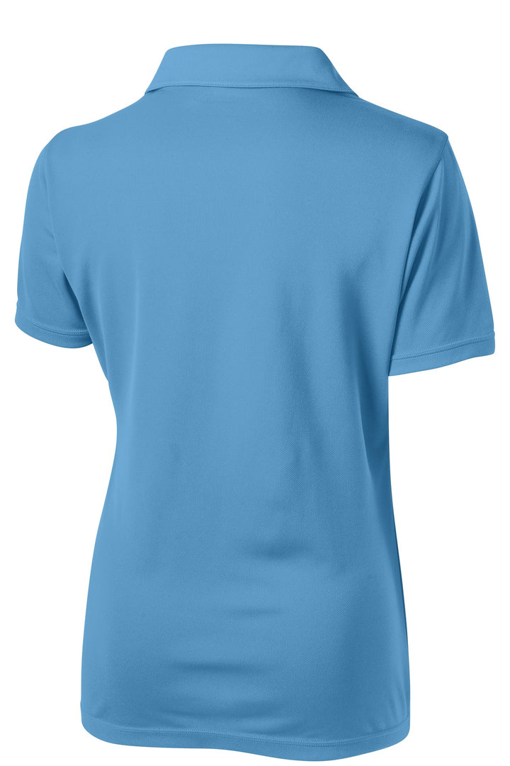 Rear View of Carolina Blue Sport-Tek Women's PosiCharge Micro-Mesh Polo. LST680