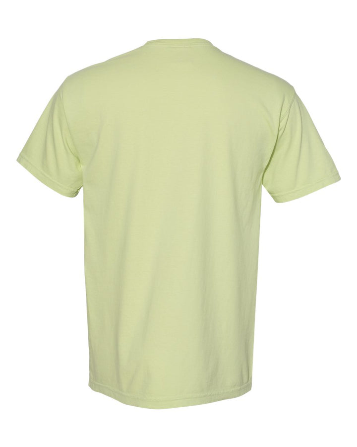 Rear View of Celadon Garment-Dyed Heavyweight Pocket T-Shirt - 6030