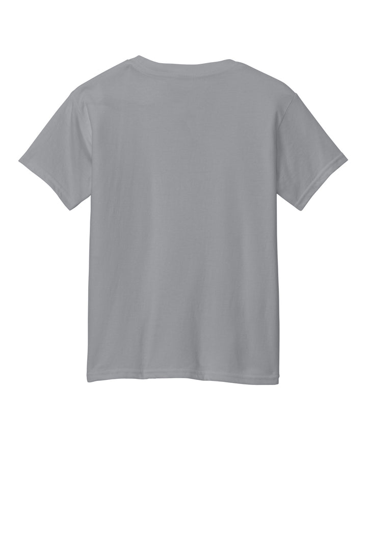 Rear View of Cement Gildan Youth Softstyle CVC Tee 64000BCVC