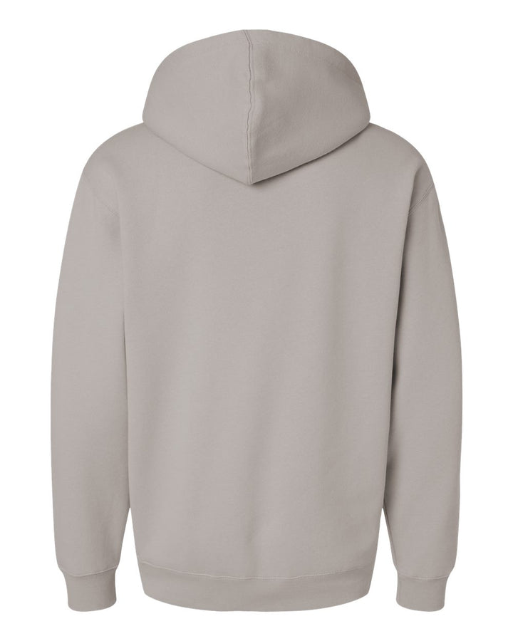 Rear View of Cement Heavyweight Hooded Sweatshirt - IND4000
