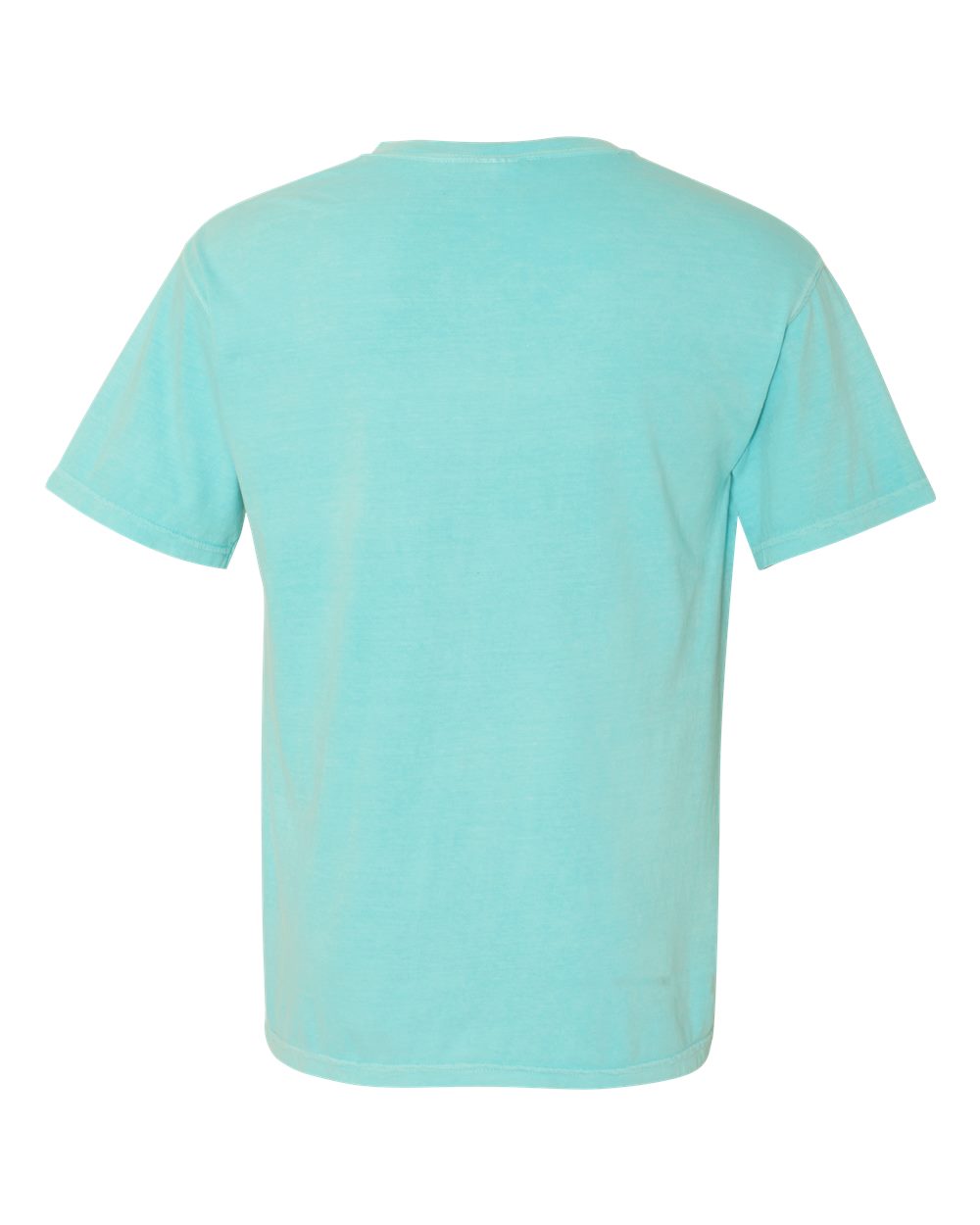 Rear View of Chalky Mint Garment-Dyed Heavyweight Pocket T-Shirt - 6030