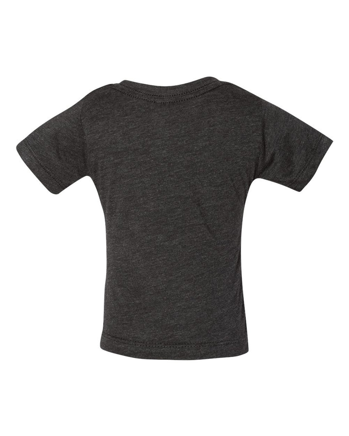 Rear View of Charcoal Black Triblend Infant Triblend Tee - 3413B