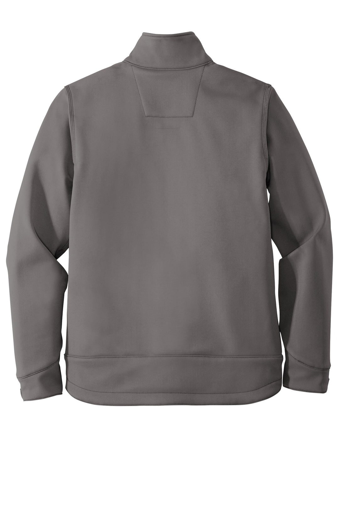 Rear View of Charcoal Carhartt Crowley Soft Shell Jacket. CT102199