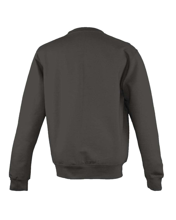 Rear View of Charcoal College Crewneck Sweatshirt - JHA030