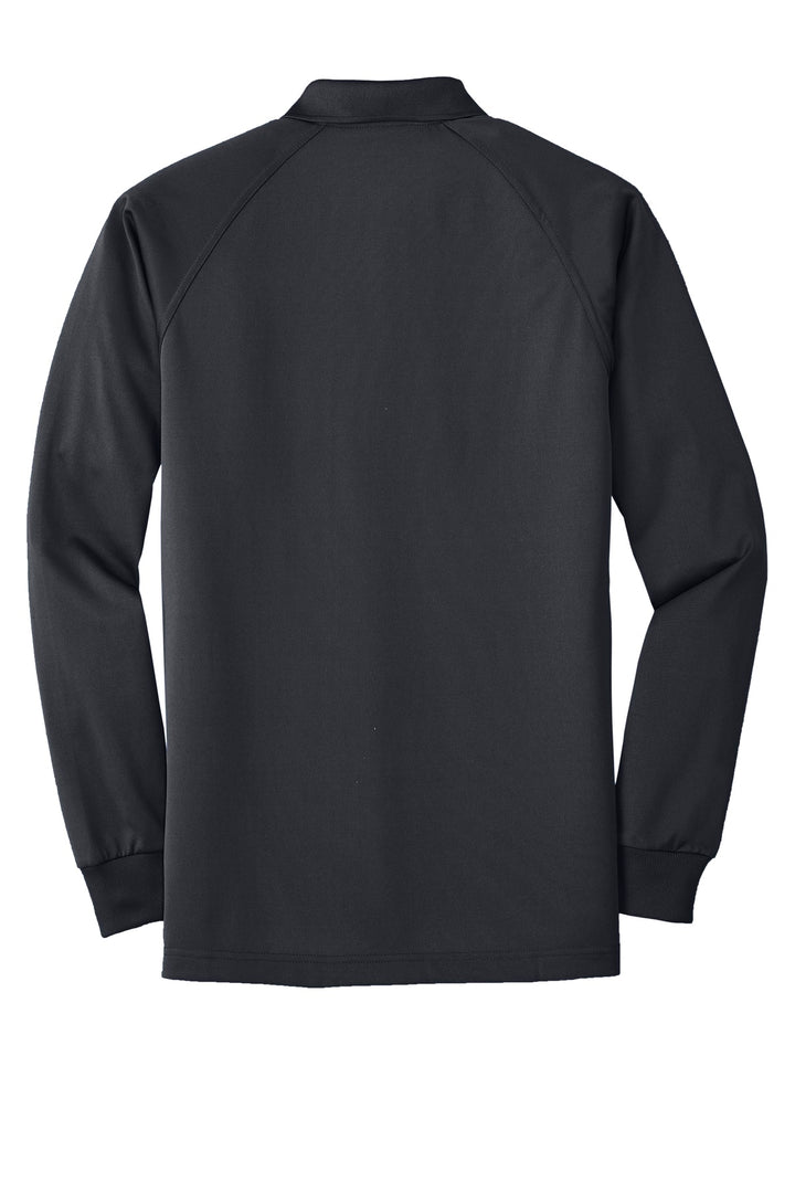 Rear View of Charcoal CornerStone - Select Long Sleeve Snag-Proof Tactical Polo. CS410LS