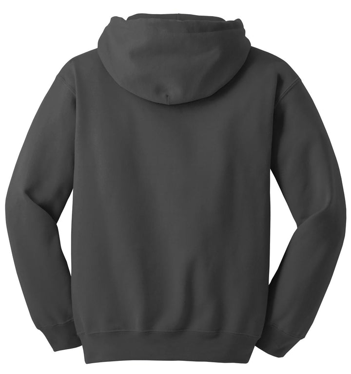 Rear View of Charcoal Gildan - DryBlend Pullover Hooded Sweatshirt. 12500