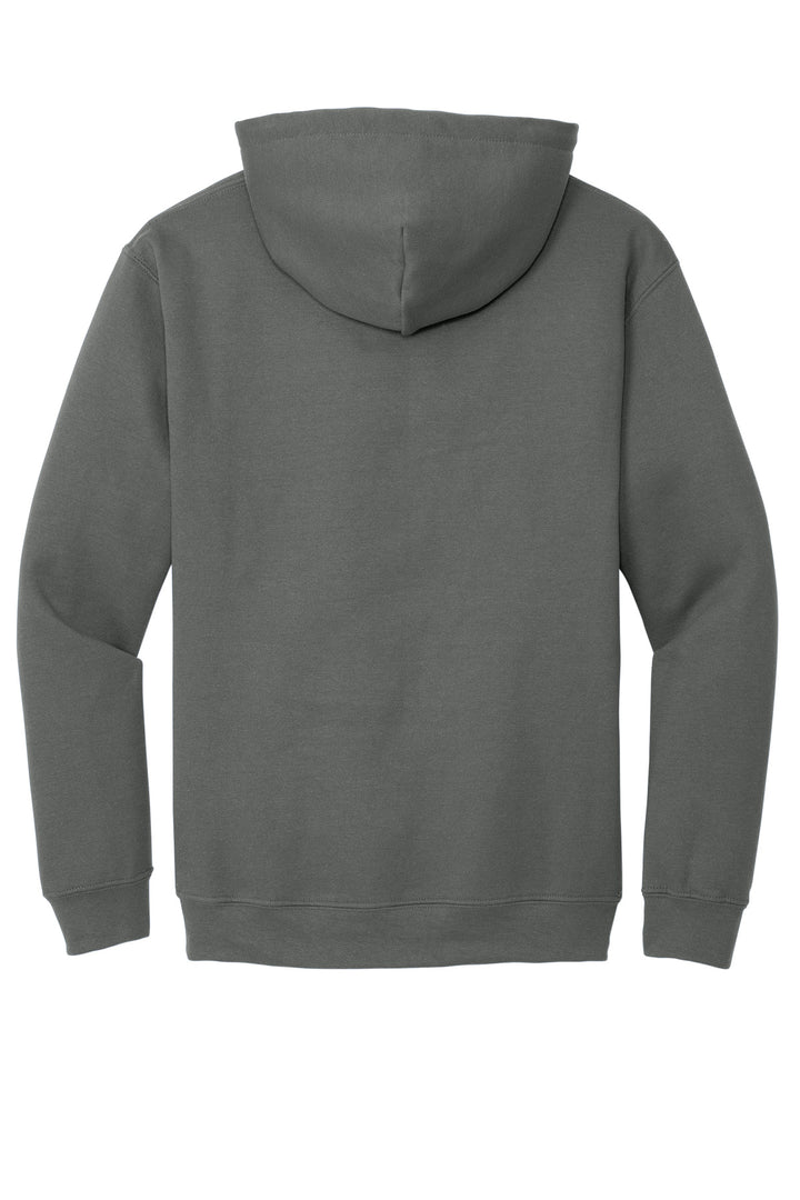 Rear View of Charcoal Gildan - Heavy Blend Hooded Sweatshirt. 18500