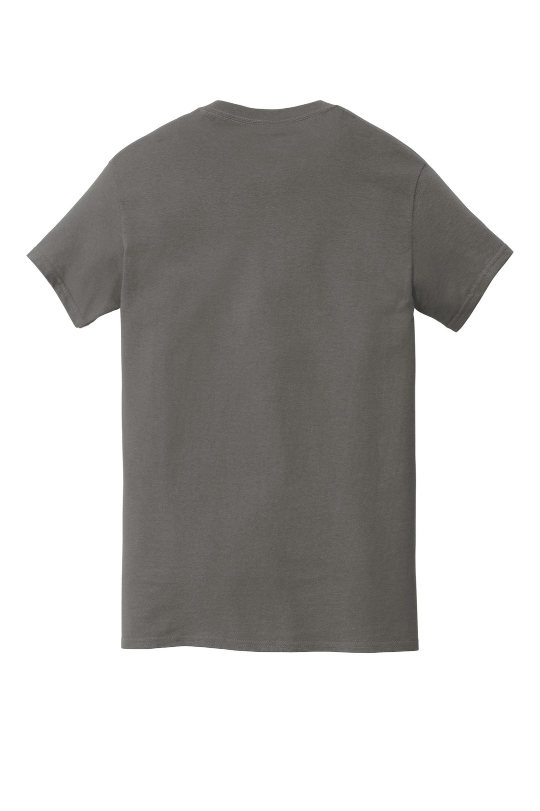 Rear View of Charcoal Gildan Heavy Cotton 100% Cotton Pocket T-Shirt. 5300