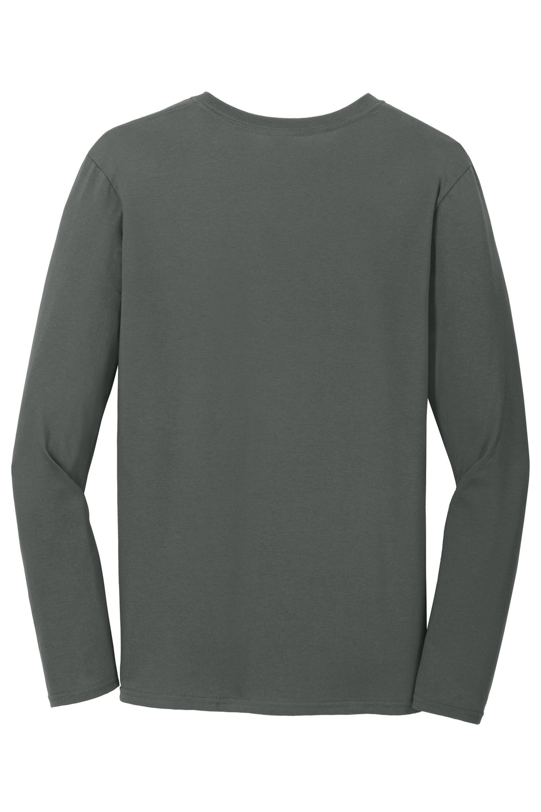 Rear View of Charcoal Gildan Softstyle Long Sleeve T-Shirt. 64400