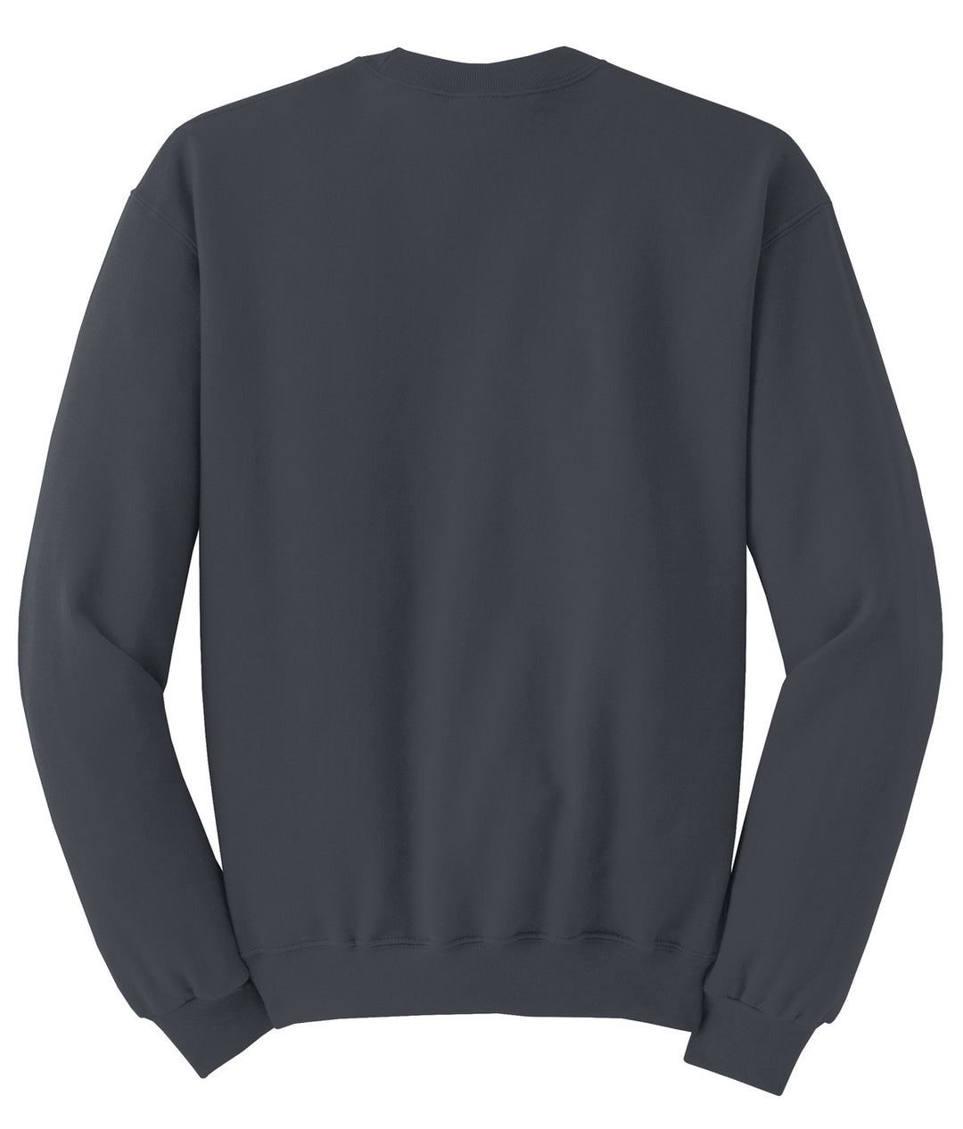 Rear View of Charcoal Grey Jerzees - NuBlend Crewneck Sweatshirt. 562M