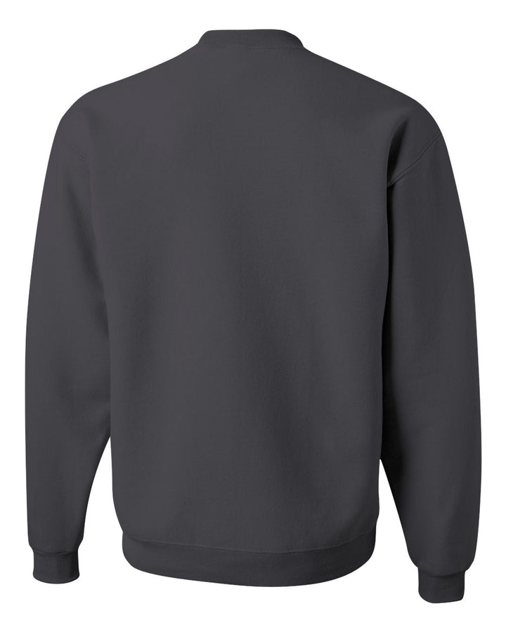 Rear View of Charcoal Grey NuBlend® Crewneck Sweatshirt - 562MR