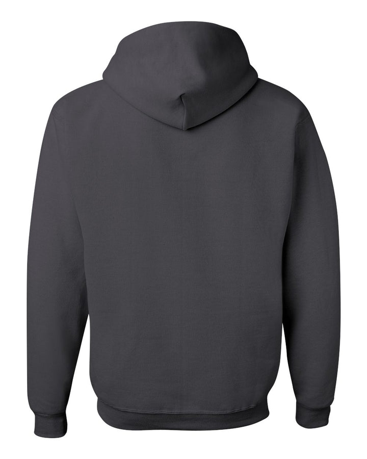 Rear View of Charcoal Grey NuBlend® Hooded Sweatshirt - 996MR
