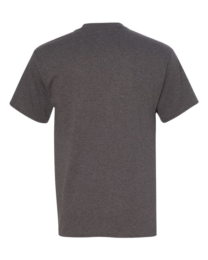 Rear View of Charcoal Heather Authentic Pocket T-Shirt - 5590