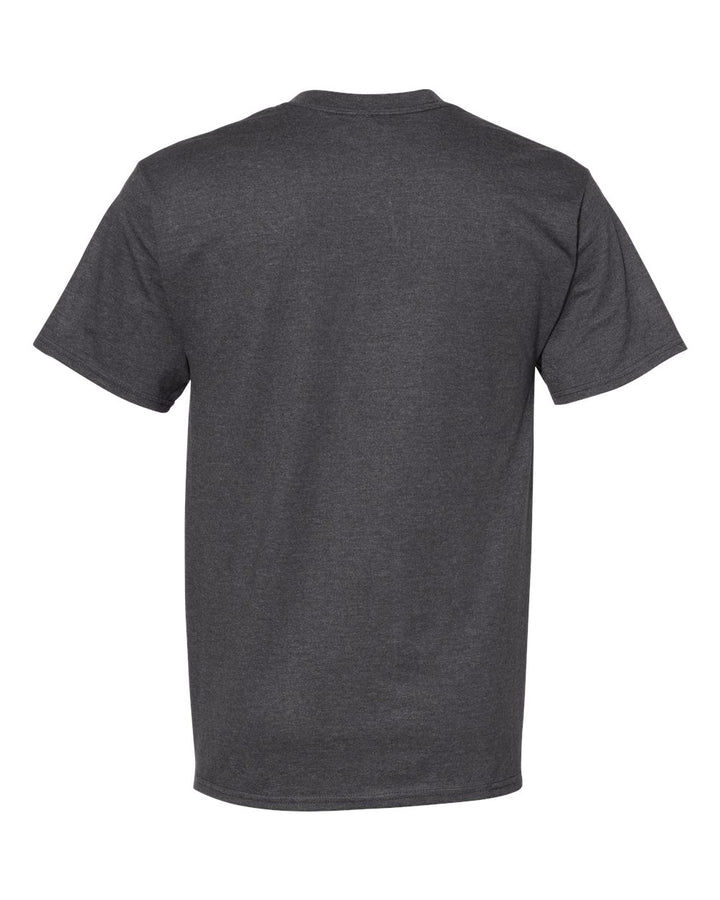 Rear View of Charcoal Heather Beefy-T® T-Shirt - 5180