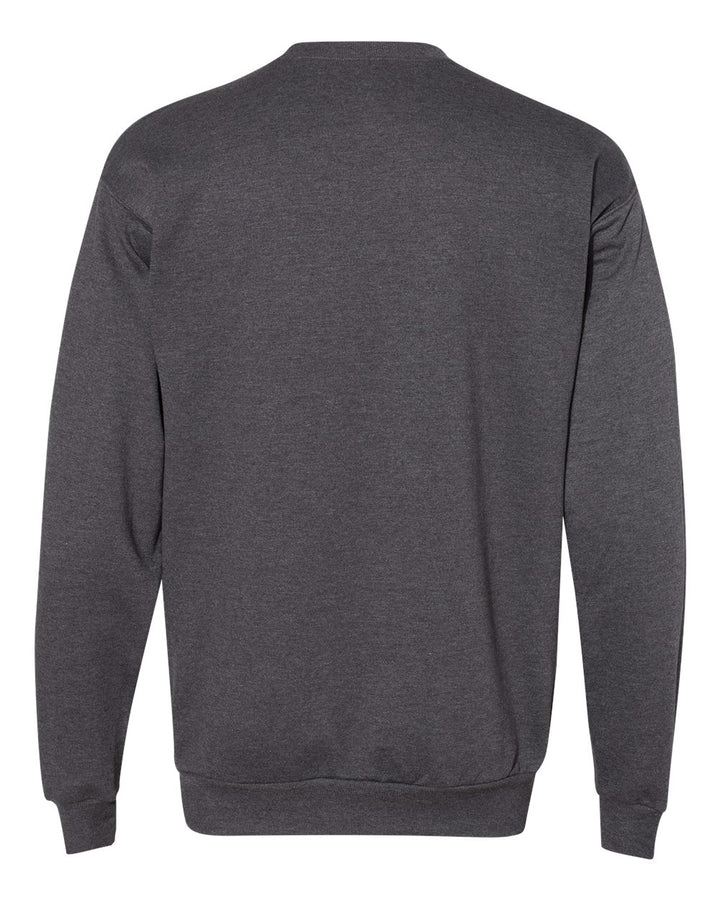 Rear View of Charcoal Heather Ecosmart® Crewneck Sweatshirt - P160