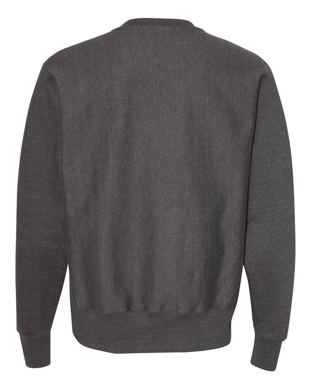 Rear View of Charcoal Heather Reverse Weave® Crewneck Sweatshirt - S149