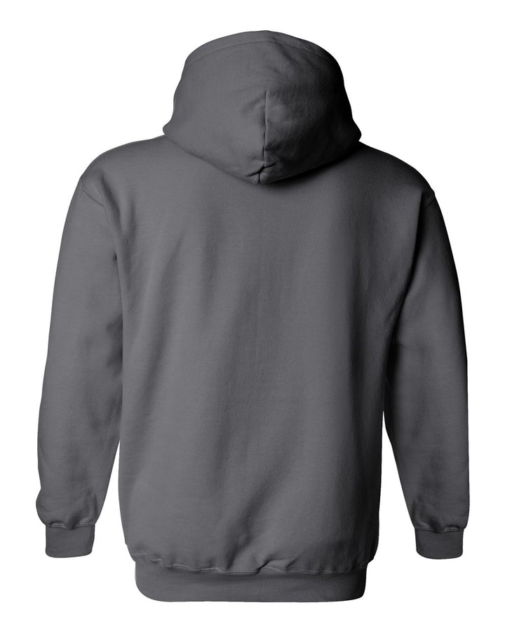 Rear View of Charcoal Heavy Blend™ Hooded Sweatshirt - 18500