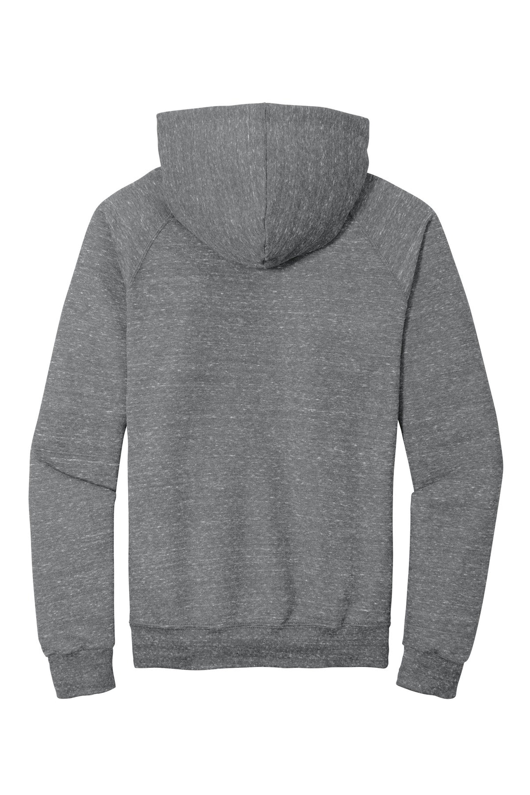 Rear View of Charcoal Jerzees Snow Heather French Terry Raglan Hoodie 90M