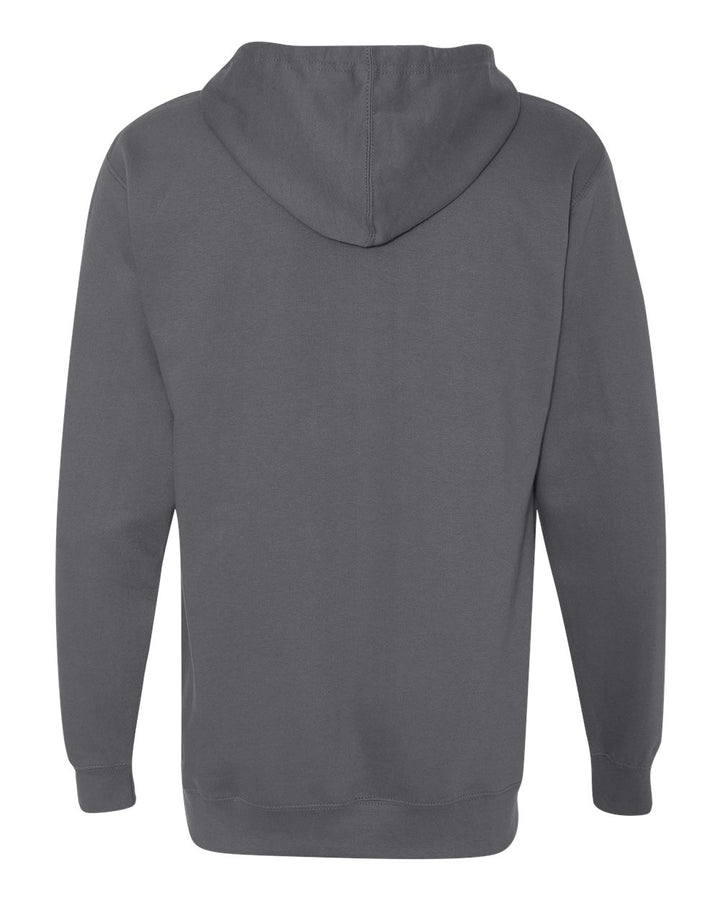 Rear View of Charcoal Midweight Hooded Sweatshirt - SS4500