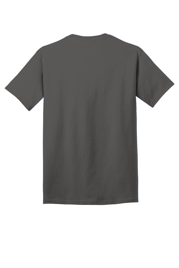 Rear View of Charcoal Port & Company - Core Cotton Tee. PC54