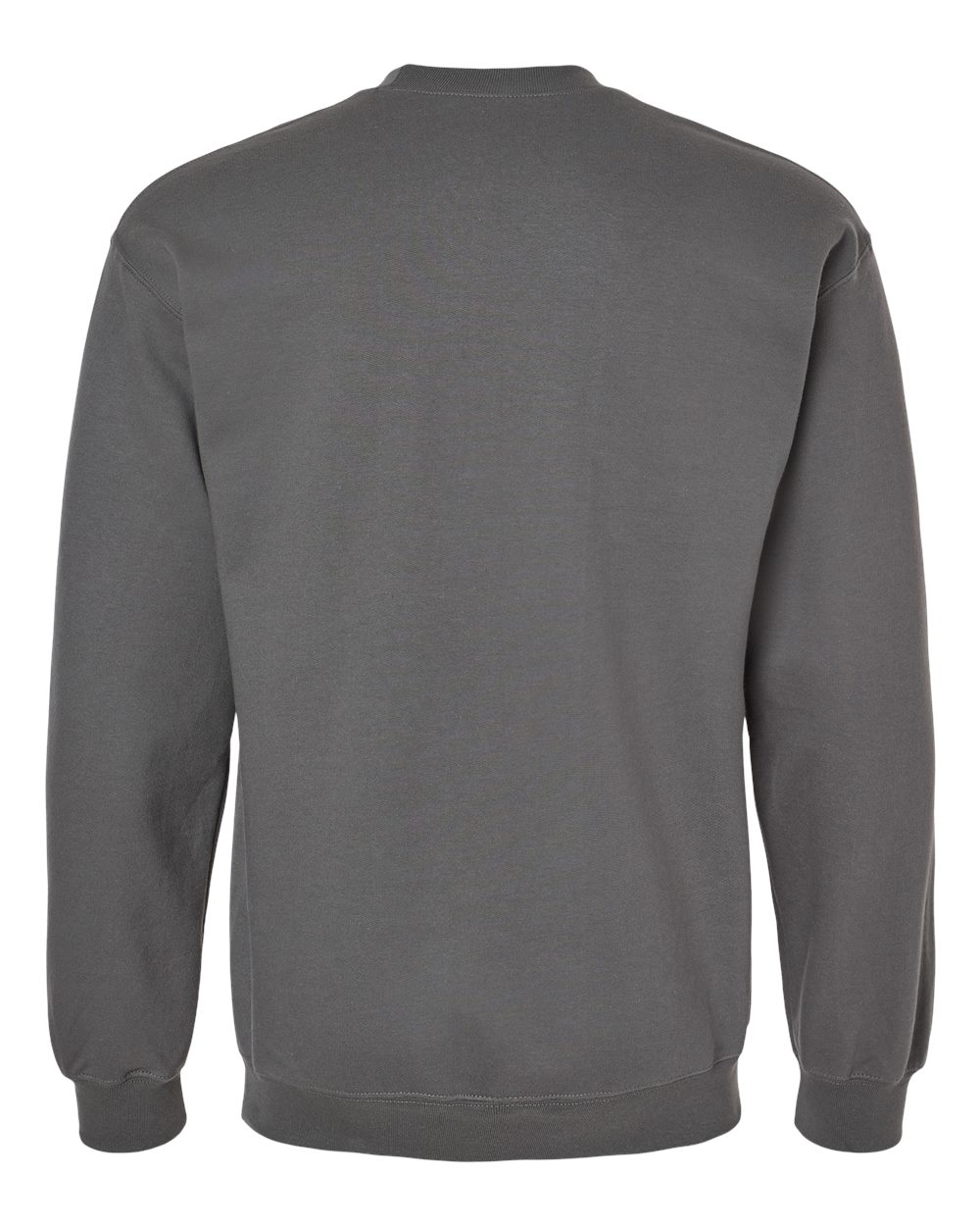 Rear View of Charcoal Softstyle® Midweight Crewneck Sweatshirt - SF000