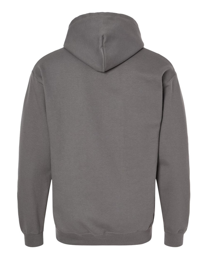 Rear View of Charcoal Softstyle® Midweight Hooded Sweatshirt - SF500