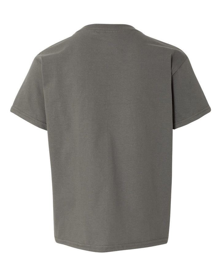 Rear View of Charcoal Softstyle® Youth T-Shirt - 64000B
