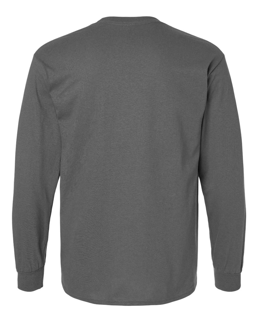 Rear View of Charcoal Ultra Cotton® Long Sleeve T-Shirt - 2400