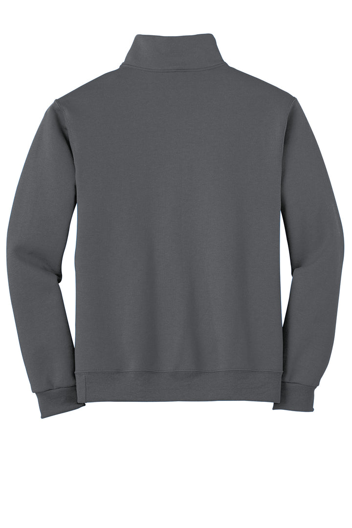 Rear View of CharGrey Jerzees - NuBlend 1/4-Zip Cadet Collar Sweatshirt. 995M