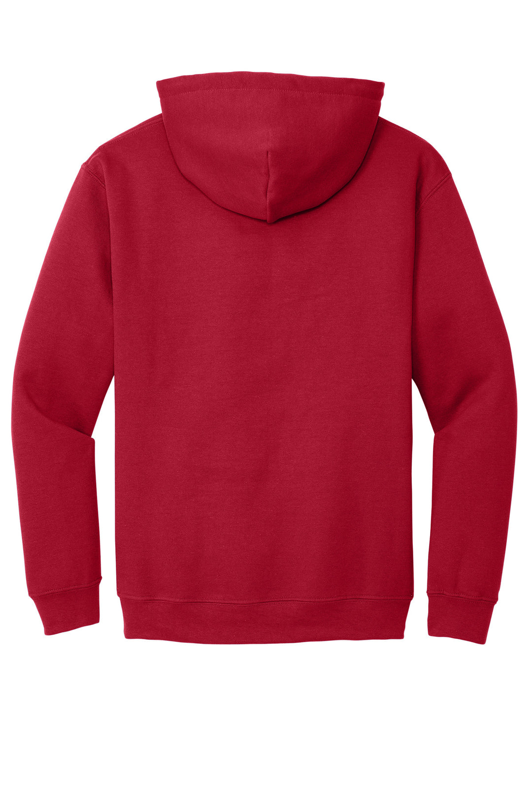 Rear View of Cherry Red Gildan - Heavy Blend Hooded Sweatshirt. 18500