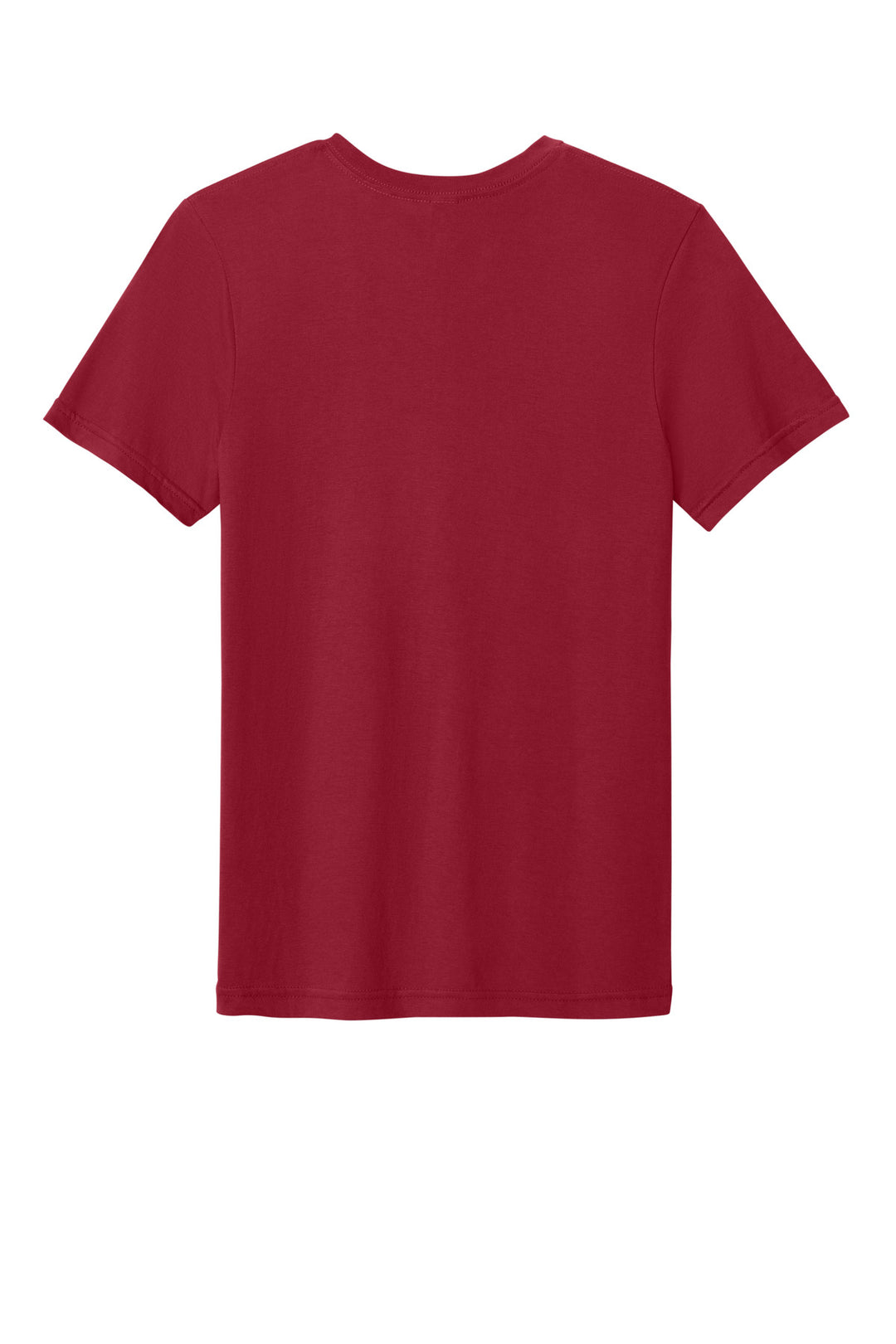 Rear View of Cherry Red Gildan Softstyle V-Neck T-Shirt. 64V00