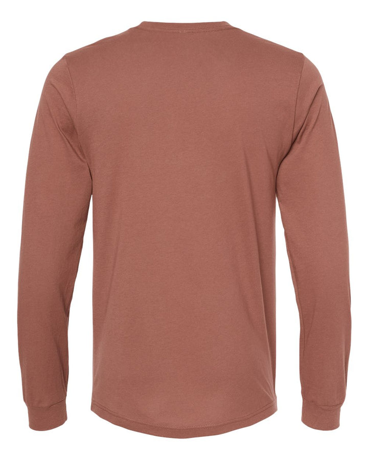 Rear View of Chestnut Jersey Long Sleeve Tee - 3501