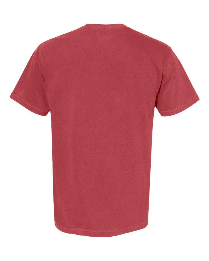 Rear View of Chili Garment-Dyed Heavyweight Pocket T-Shirt - 6030